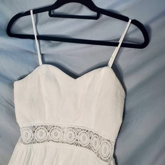 221- Iz Buyer Juniors' white sz 13 dress. straps see through lace under bodice - Picture 3 of 16